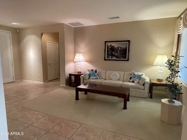 view of tiled living room