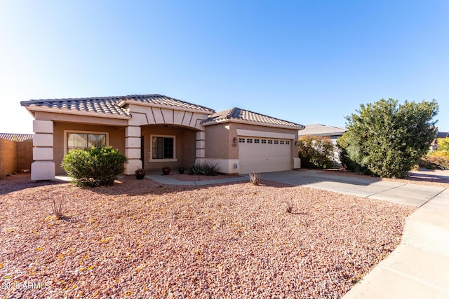 view of front of house with a garage