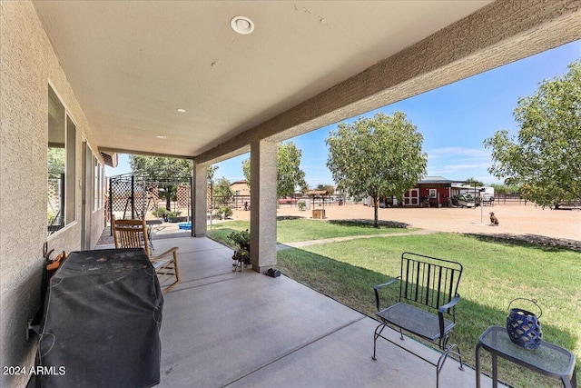 view of patio with grilling area