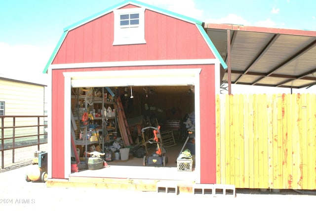 view of garage