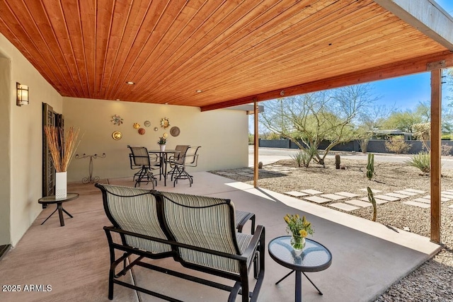 view of patio with outdoor dining area