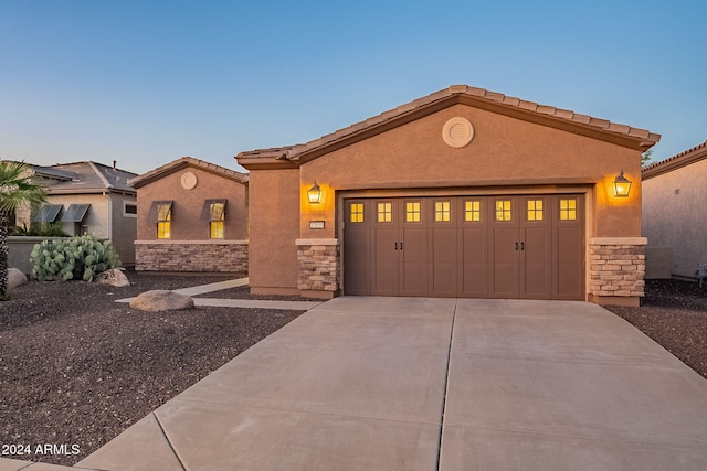 view of front facade with a garage