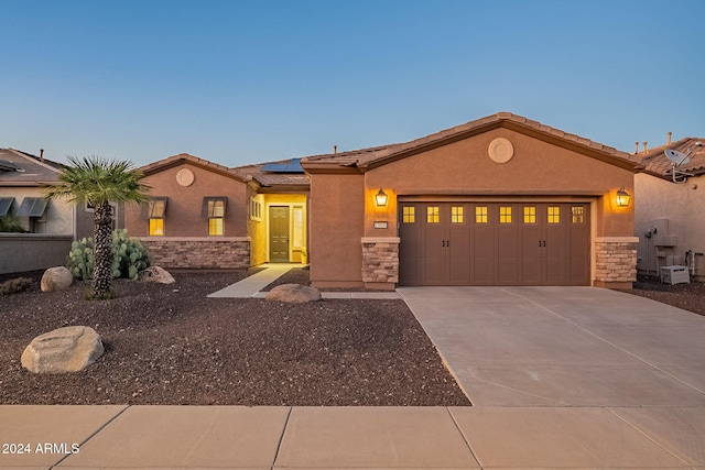 view of front of house featuring a garage