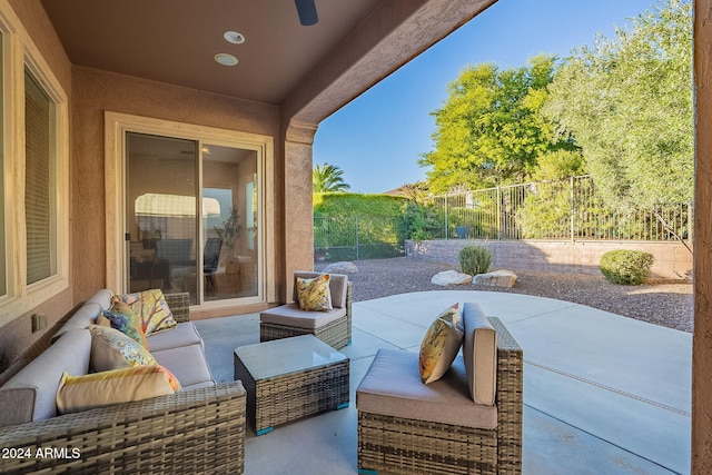 view of patio / terrace with an outdoor living space