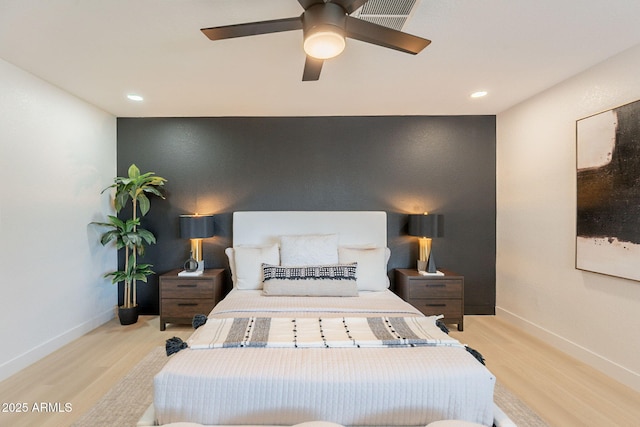1609 W Yukon Dr, Phoenix, AZ 85027 - bedroom featuring wood finished floors, recessed lighting, and a ceiling fan