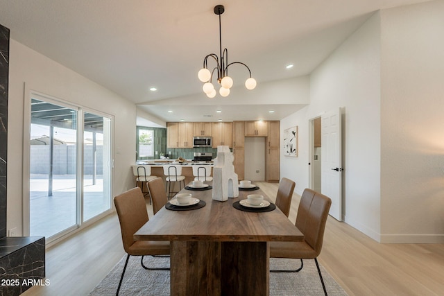 1609 W Yukon Dr, Phoenix, AZ 85027 - dining space featuring light wood-style flooring, a chandelier, and recessed lighting