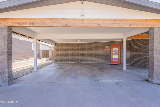 view of patio with an attached carport