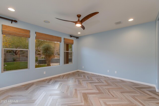 3285 Maverick Dr, Wickenburg, AZ 85390 - spare room featuring ceiling fan, plenty of natural light, recessed lighting, and baseboards