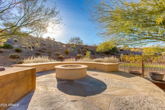 3285 Maverick Dr, Wickenburg, AZ 85390 - view of patio with a fire pit