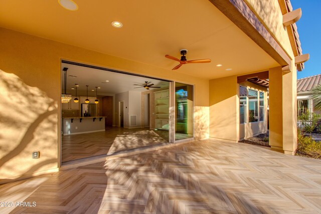 3285 Maverick Dr, Wickenburg, AZ 85390 - view of patio featuring ceiling fan