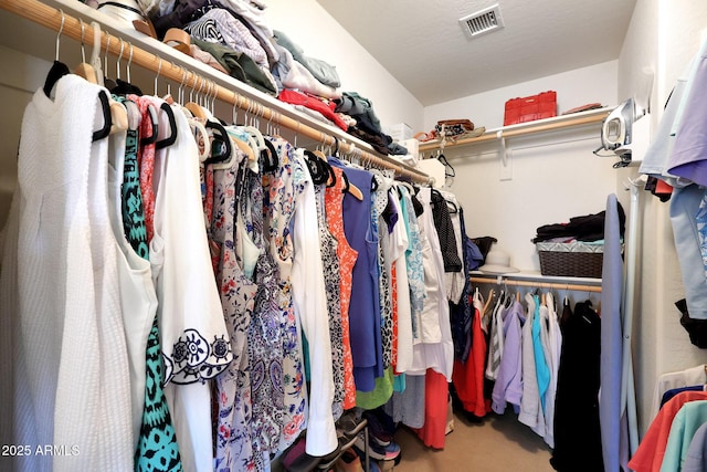 walk in closet featuring visible vents