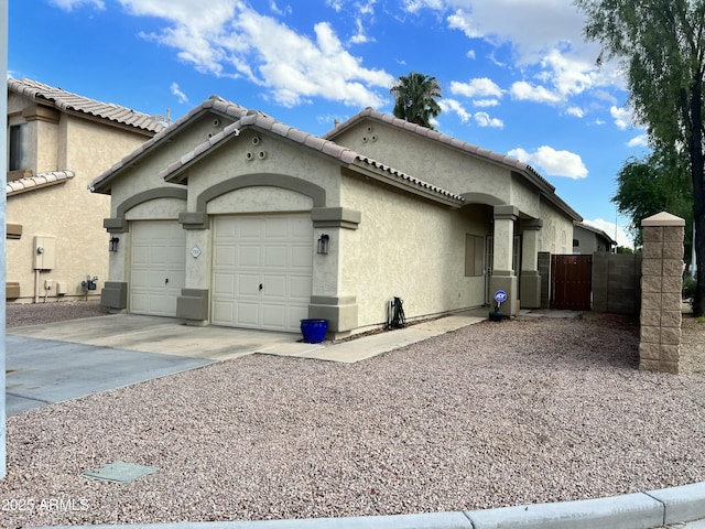 view of home's exterior with a garage