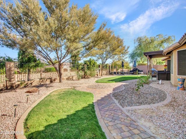 view of yard with a patio