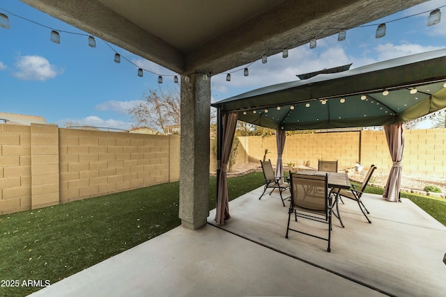 view of patio / terrace with a gazebo