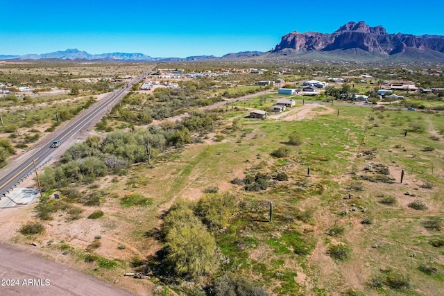 drone / aerial view with a mountain view