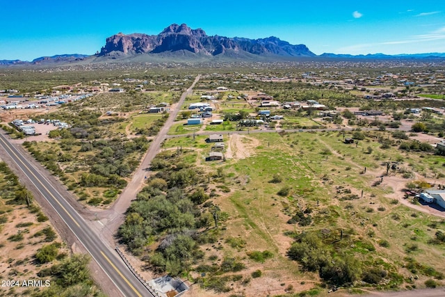 drone / aerial view with a mountain view