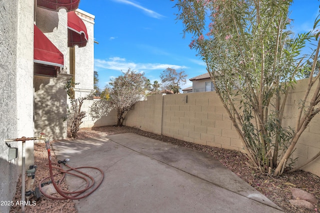 view of patio / terrace featuring a fenced backyard