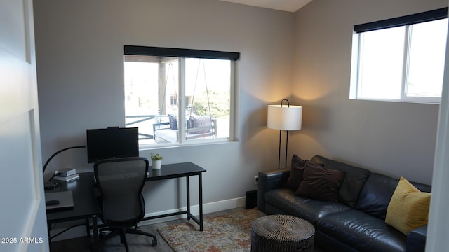 office featuring hardwood / wood-style floors