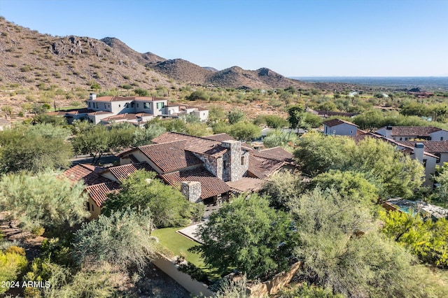 bird's eye view featuring a mountain view