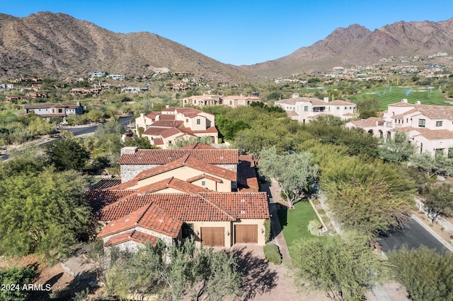 aerial view with a mountain view