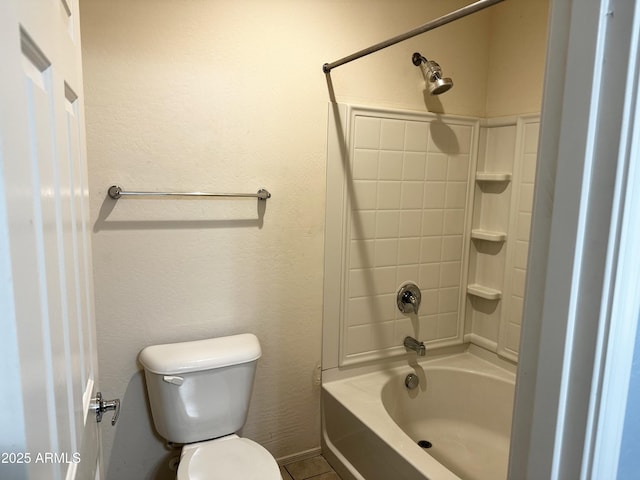 full bathroom with bathtub / shower combination and toilet