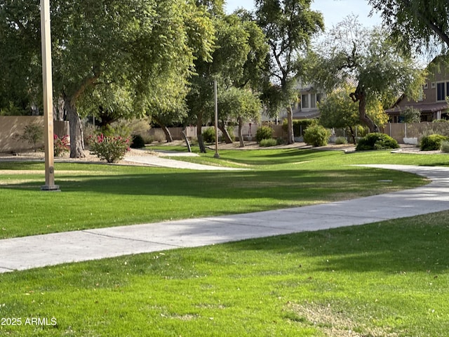 view of community featuring a yard