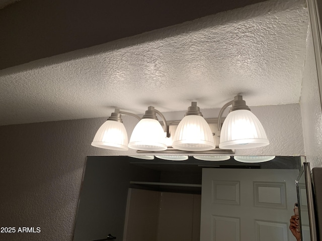interior details with a textured ceiling