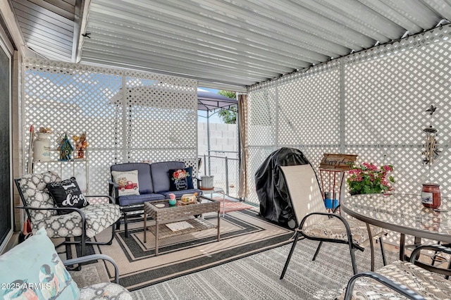 view of sunroom