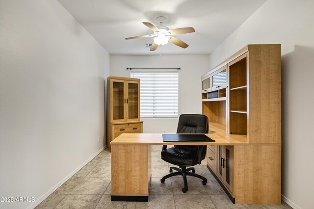 42335 W Waterfall Way, Maricopa, AZ 85138 - office space with light tile patterned floors, ceiling fan, and baseboards