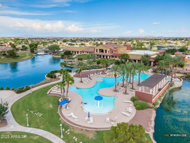 42335 W Waterfall Way, Maricopa, AZ 85138 - birds eye view of property with a water view