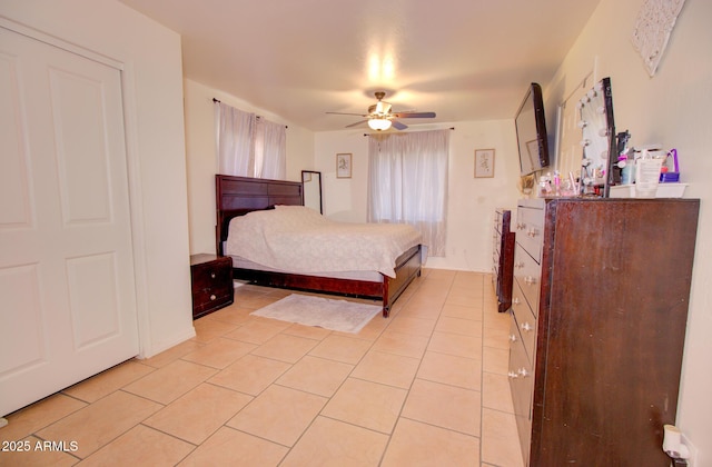 505 W 13th St, Casa Grande, AZ 85122 - bedroom with light tile patterned floors and ceiling fan