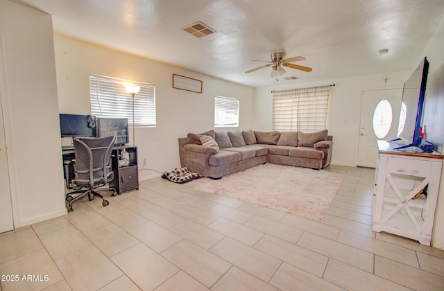 505 W 13th St, Casa Grande, AZ 85122 - living room featuring ceiling fan and an office area