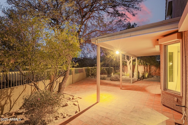 view of patio featuring a fenced backyard