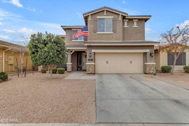 view of front of property featuring a garage