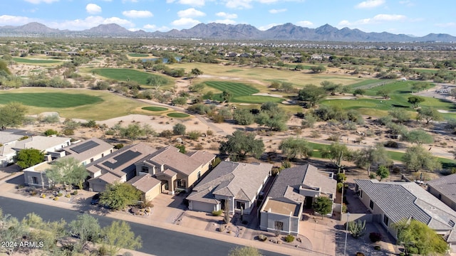 drone / aerial view with a mountain view