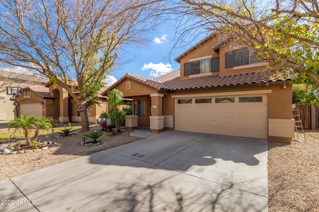 view of front of property featuring a garage