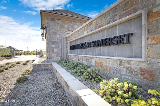 view of community sign