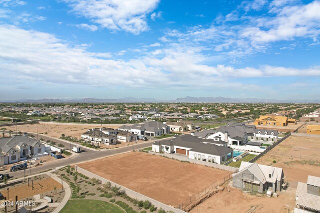 drone / aerial view with a residential view