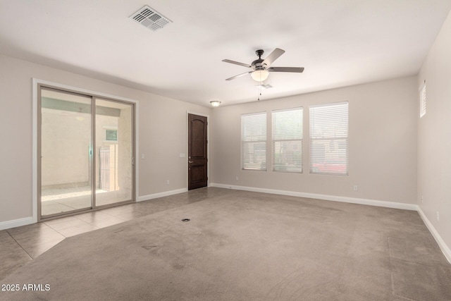 3449 E Sheffield Rd, Gilbert, AZ 85296 - empty room featuring plenty of natural light, a ceiling fan, and baseboards