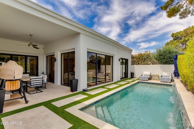 2737 E Arizona Biltmore Cir Unit 8, Phoenix, AZ 85016 - view of pool with a ceiling fan and a patio area