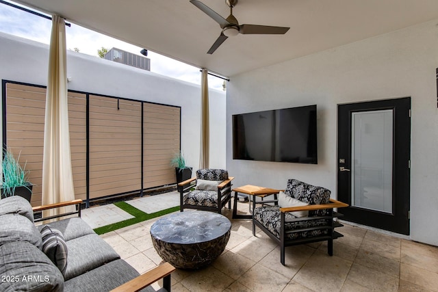 2737 E Arizona Biltmore Cir Unit 8, Phoenix, AZ 85016 - view of patio / terrace featuring a ceiling fan and an outdoor hangout area