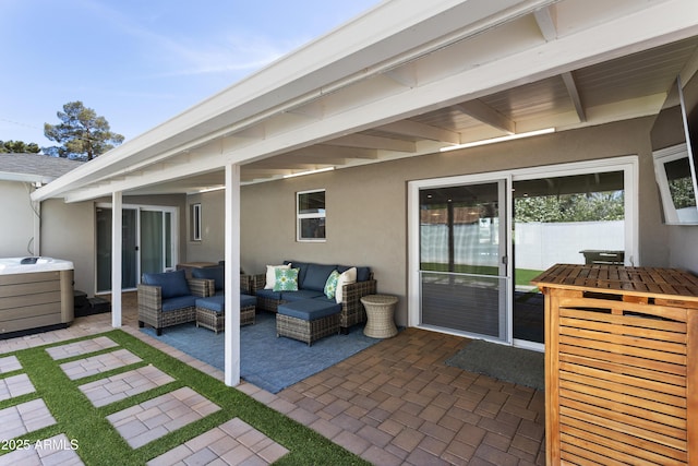 view of patio with an outdoor hangout area