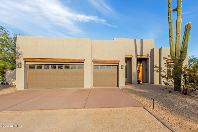 adobe home with a garage