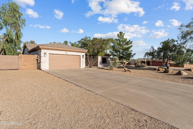 view of front facade with a garage