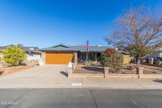 ranch-style house featuring a garage