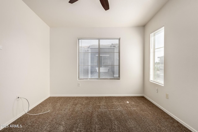 2402 E 5th St Unit 1411, Tempe, AZ 85288 - unfurnished room with healthy amount of natural light, carpet flooring, ceiling fan, and baseboards