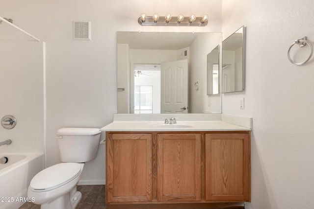 2402 E 5th St Unit 1411, Tempe, AZ 85288 - bathroom with vanity, toilet, bathing tub / shower combination, tile patterned flooring, and baseboards