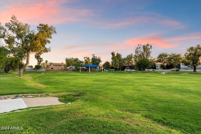 view of community with a lawn