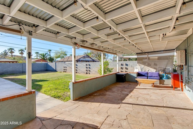 view of patio with a fenced backyard