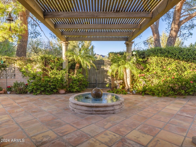 view of patio / terrace with a pergola